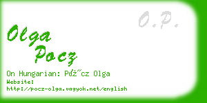 olga pocz business card